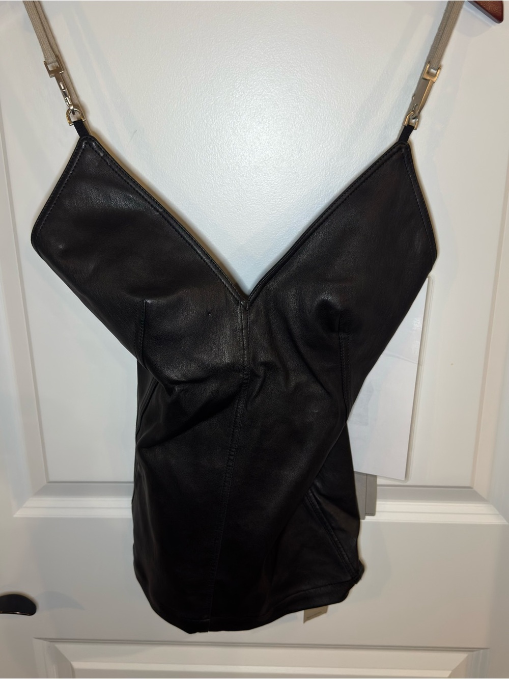 Rick Owens Maillot Leather Black Tank Top Performa FW 20